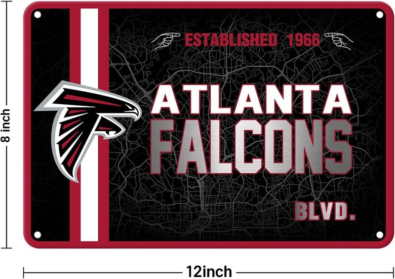 ZYJTEK Football Mancave Metal Street Sign, Red Black Design 8" x 12" Wall Decor Sign Great for Man Cave, Bed Room, Office, Home - Image 4